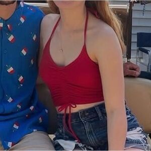 Hollister Red Halter Crop Top